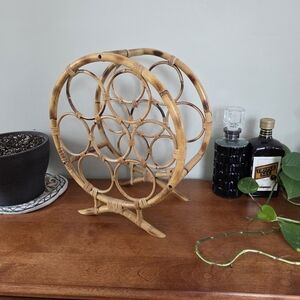 Vintage Circular Bamboo Wine Rack